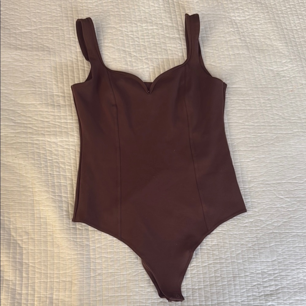 Abercrombie & Fitch Brown Bodysuit with Scoop Neckline